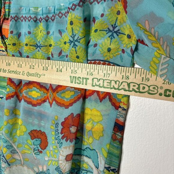 Anthropologie Fig and Flower Semi Sheer Floral Aztec Lace Blouse 1X Blouse/top - Picture 4 of 13